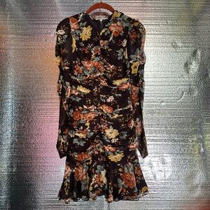Veronica Beard Hedera Ruched Floral Print Silk. Size 00